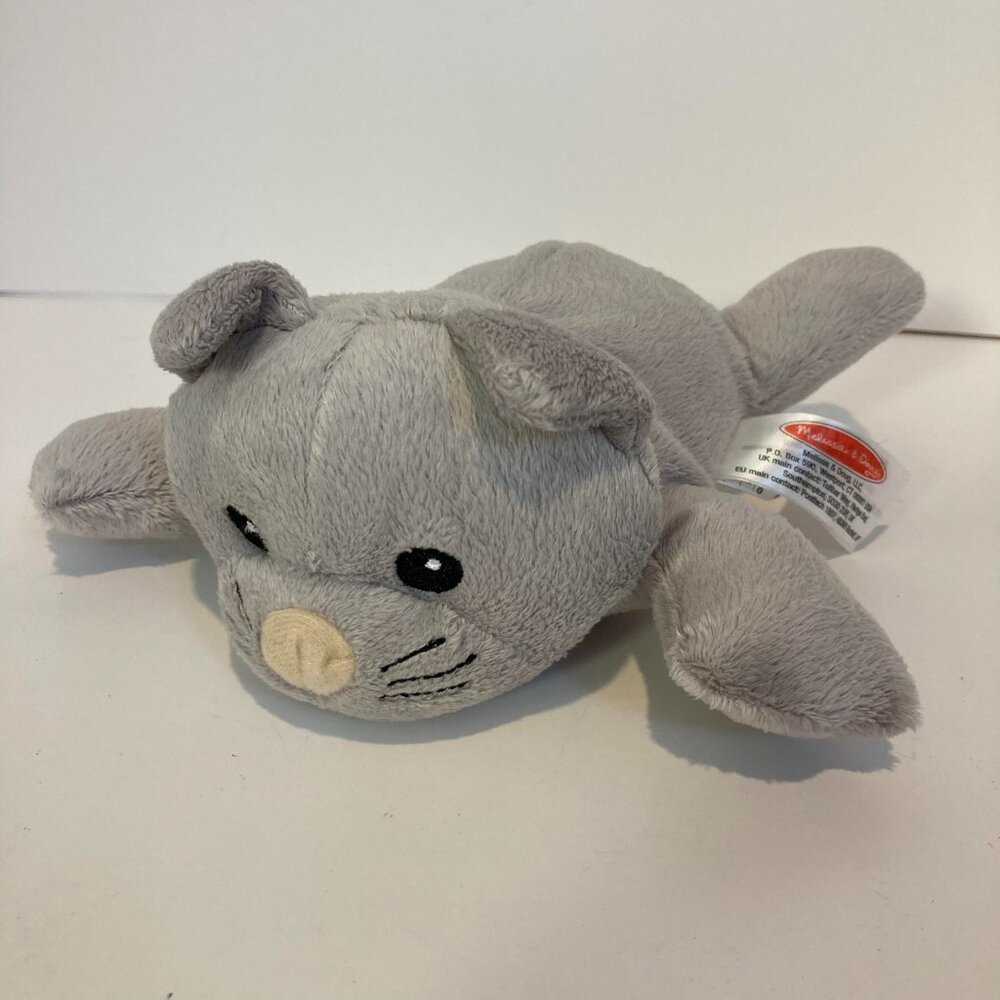 5/$25 Melissa and Doug Grey Kitty Plush Cat Kitten Stuffed Animal Laying Down